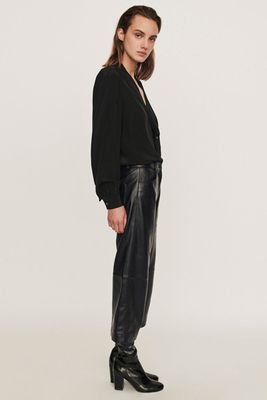 Leather Bermuda-Like Pants