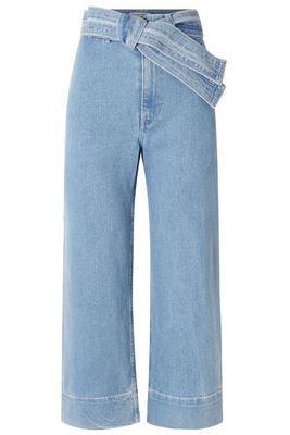 Merida Cropped Belted High-Rise Wide-Leg Jeans from Apiece Apart