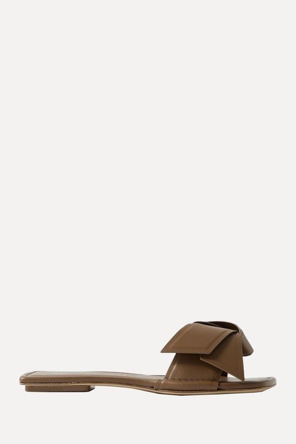 Bow-Detailing Leather Slides from Acne Studios