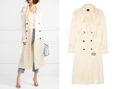 Punta Cana Hammered Silk-Satin Trench Coat from Magda Butrym