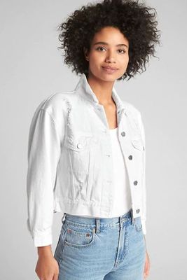 Crop Icon Denim Jacket With Distressed Detail from Gap