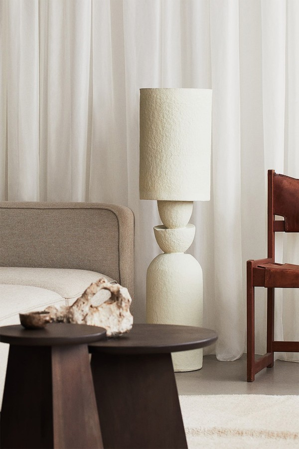 Papier-Mâché Floor Lamp
