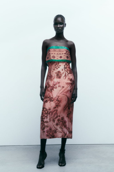 Strapless Printed Dress from Zara