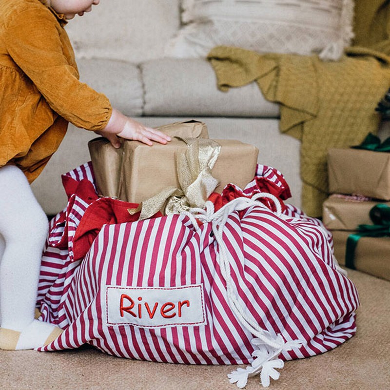 Personalised Christmas Drawstring Sack from Lime Tree London
