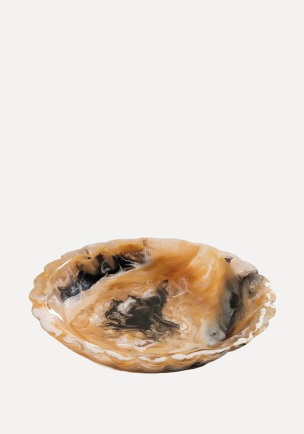 Amber Scalloped Decorative Bowl 