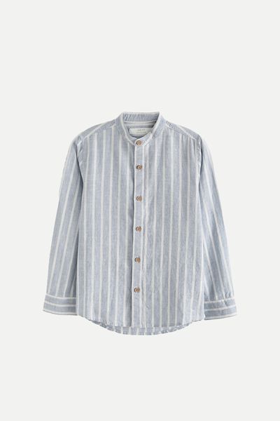 Grandad Collar Long Sleeve Shirt