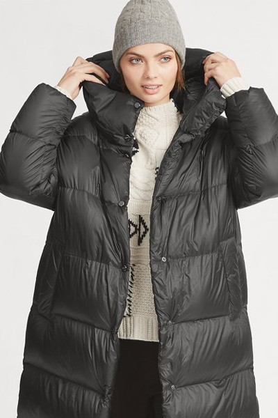 Long Hooded Down Coat