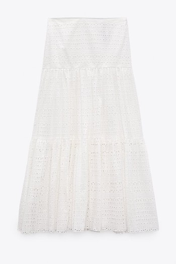 Embroidered Long Skirt from Zara