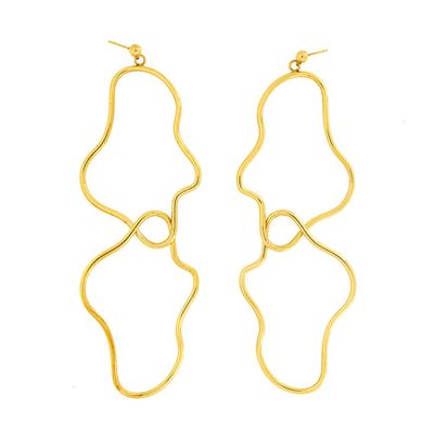 Gold Dpuble Elongated Squigarrings from Holly Ryan