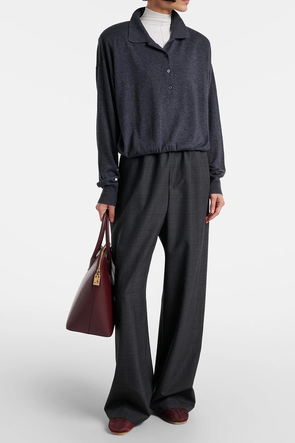 Croydon Wool-Blend Polo Sweater from The Frankie Shop