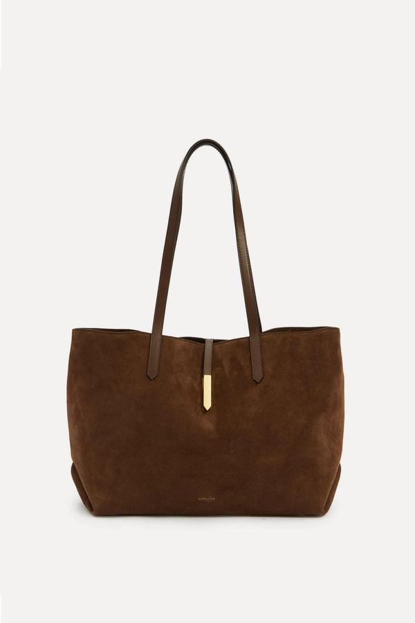 Tokyo Leather-Trimmed Suede Tote from DeMellier