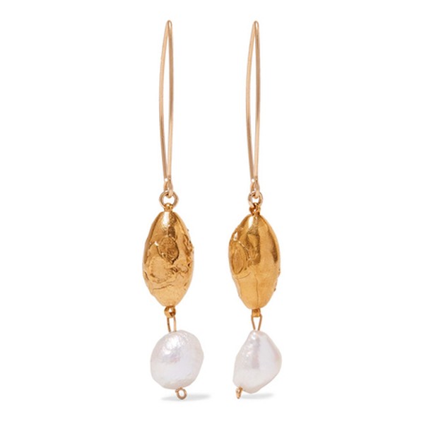 Goodnight Moon Gold-Plated Pearl Earrings from Alighieri