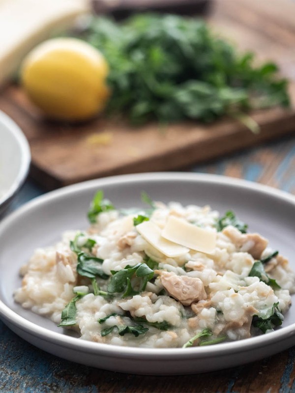 Vegan Rocket, Parmesan & Tuna Risotto