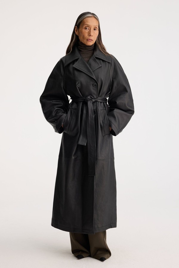 Belted Leather Trench Coat from Róhe