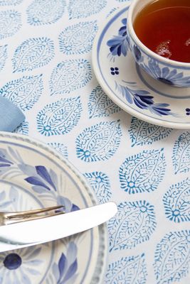 Blue Leaf Tablecloth from Sarah K