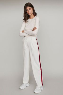 Wide-Leg Pants With Contrasting Stripes