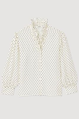 Flowing Shirt With Mini Polka-Dot Print from Sandro