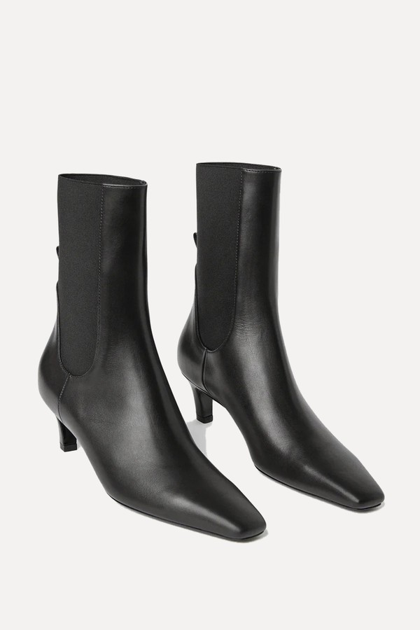 The Mid Heel Leather Boot from Totême