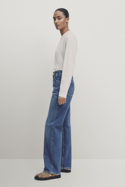 Straight Fit High-Waist Jeans 