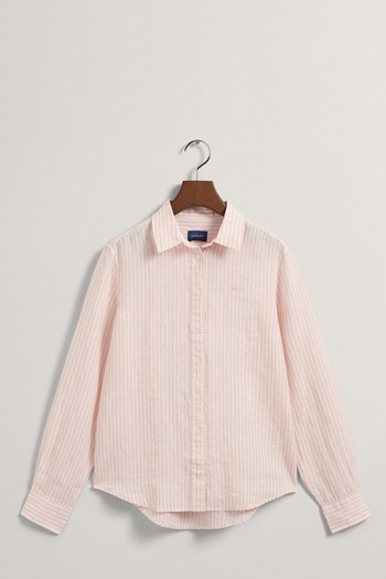 Regular Fit Striped Linen Shirt from Gant