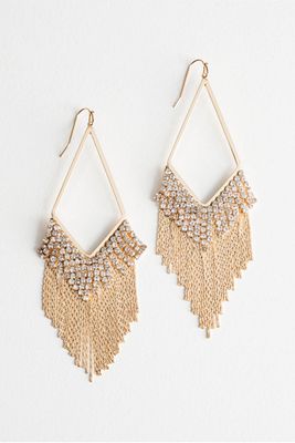 Rhinestone Fringe Hanging Earrings from & Other Stories
