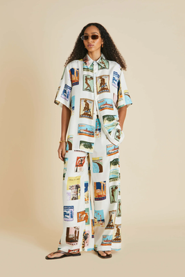 Alabama Cadmus Ivory Postcard Pyjamas from Olivia Van Halle