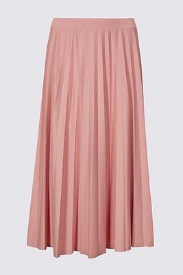 Jersey Pleated Midi Skirt from Marks & Spencer