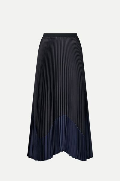 Pleated Colour Block Skirt