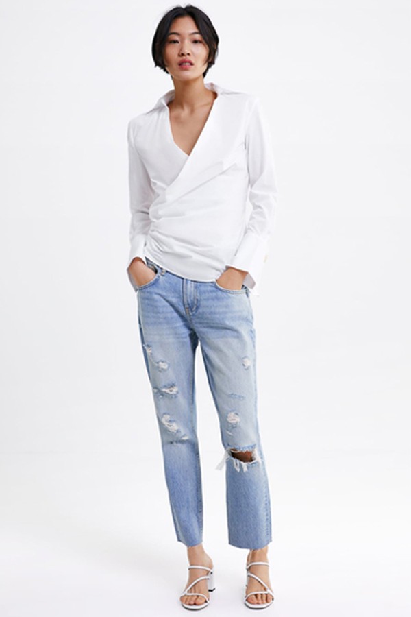 Jeans ZW Premium Cigarette Sunrise Blue from Zara