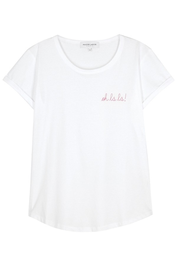 Oh La La White Cotton T-Shirt from Maison Labiche