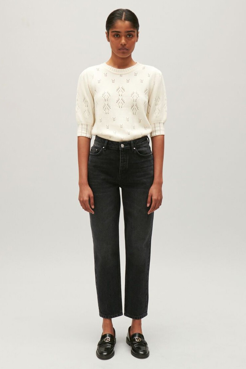 Anthracite Faded Straight-Leg Jeans from Claudie Pierlot