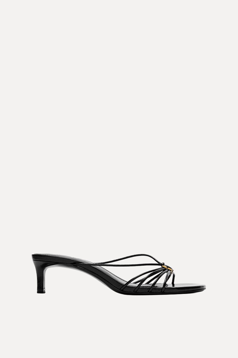 Strappy Heeled Sandals With Embellished Detail