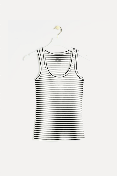 Ribbed Stripe Scoop Neck Vest Top  from River Island