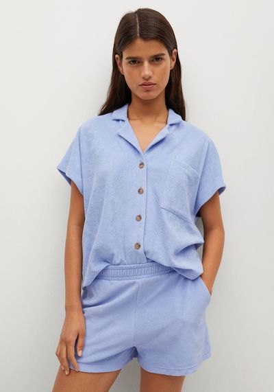 Cotton Towel Texture Polo Shirt from Mango