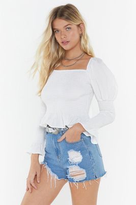 Puff Me Love Shirred Top from Nasty Gal