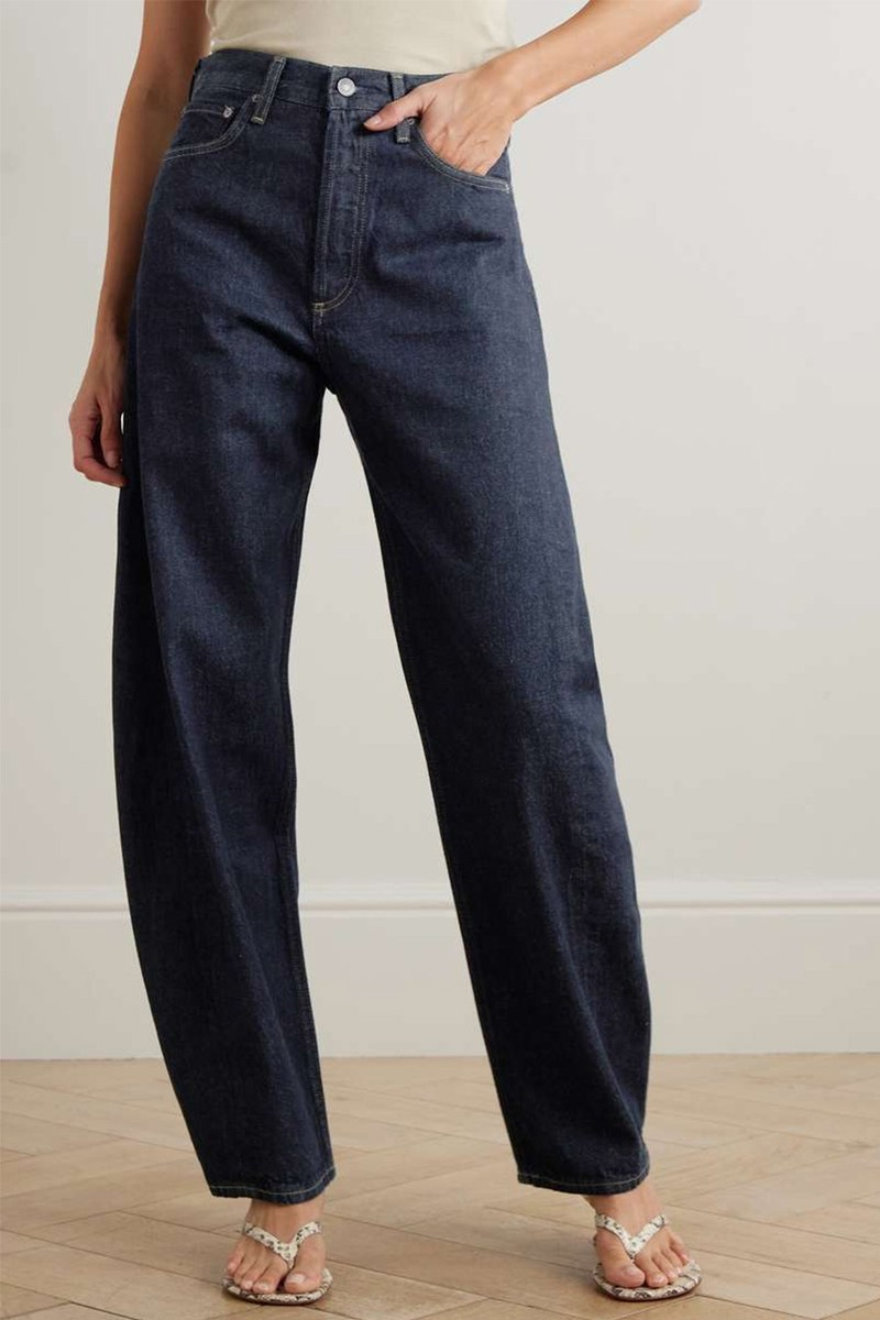 Luna Pieced High-Waist Tapered Jeans from Agolde