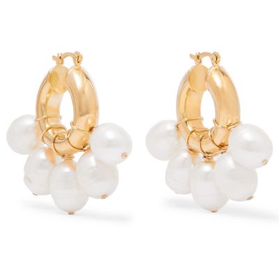 Kavala Gold-Plated Pearl Earrings from Eliou