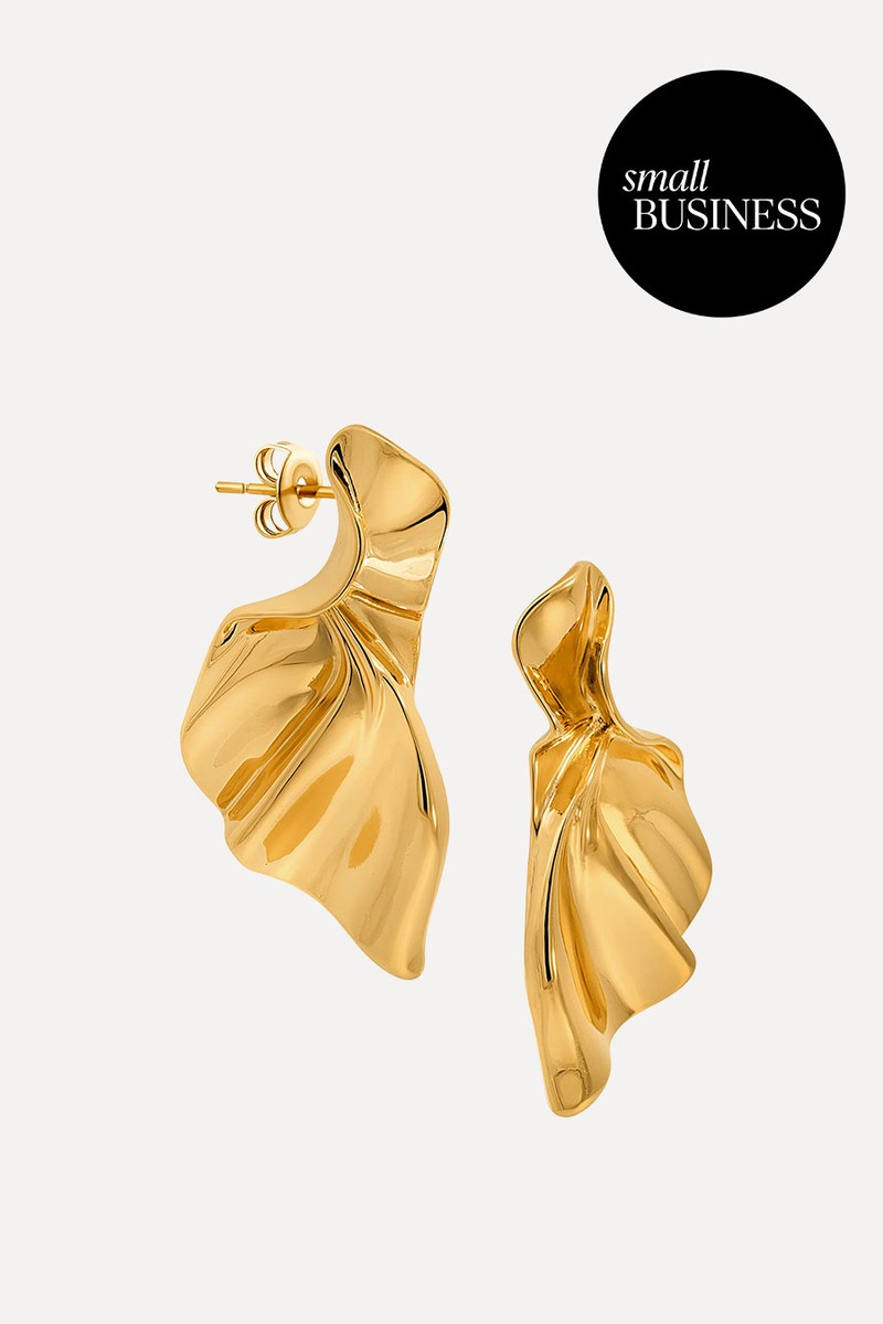 Yvette Folding Ripple Statement Earrings from Maudella