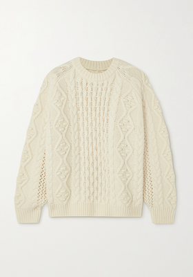 Secas Oversized Cable-Knit Wool & Cashmere-Blend Sweater from LouLou Studio