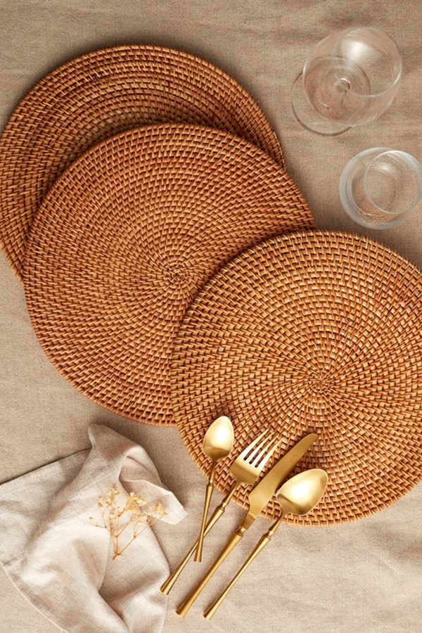 Set Of 4 Hera Round Rattan Placemats from WHAT A HOST