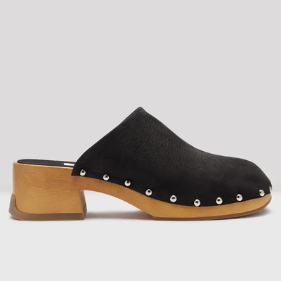 Alison Black Nubuck Clogs  from Miista