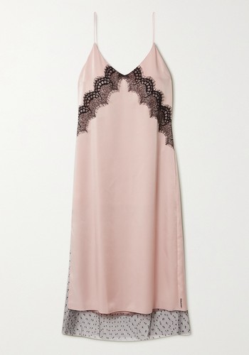 Lace-Trimmed Satin Midi Dress from RedValentino