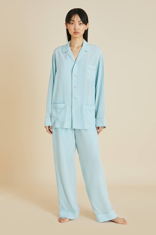 Yves Silk Crêpe De Chine Pyjamas from Olivia Von Halle