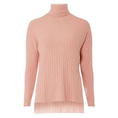 Pink Brushed Roll Neck Top