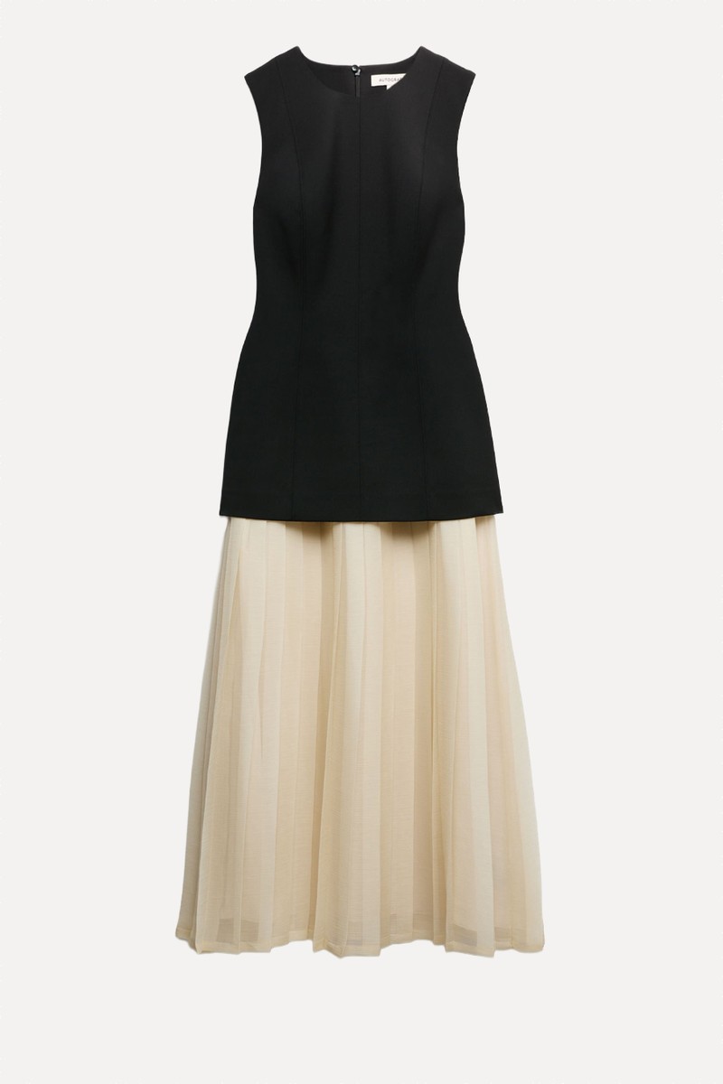 Wool Blend Layered Midaxi Dress