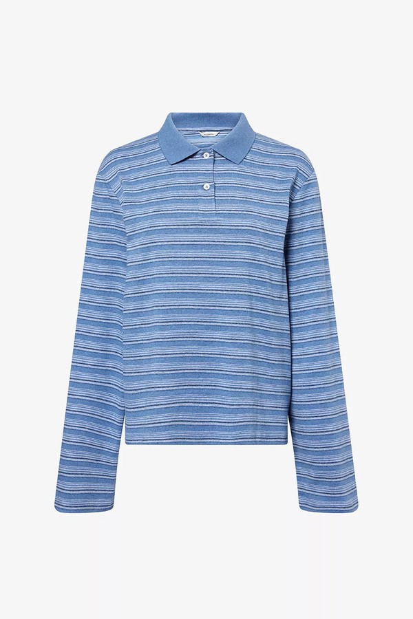 Sunny Striped Cotton-Jersey Polo Shirt from HOLZWEILER