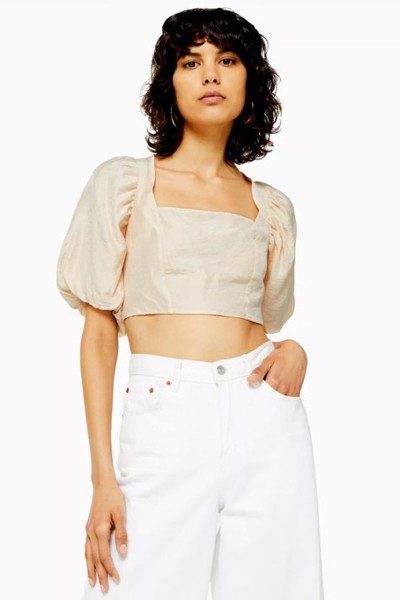 Puff Sleeve Crop Top