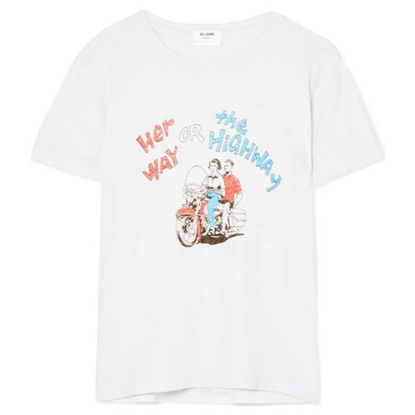Printed Cotton-Jersey T-Shirt from RE/DONE