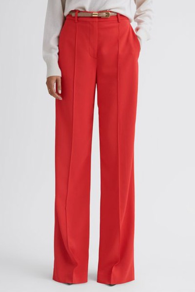 Cara Wide Leg Mid Rise Trousers  from Reiss