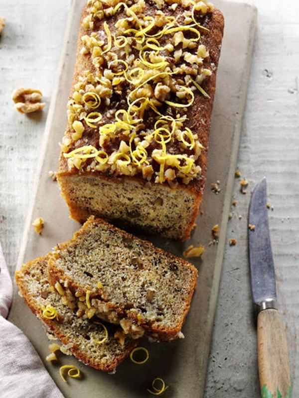 Lemon & California Walnut Drizzle Cake